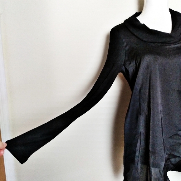 Anthro Deletta Drape Front Cowl Neck Tunic Top - Picture 3 of 9